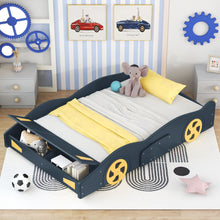 Load image into Gallery viewer, Race Car Shaped Platform Bed With Wheels And Storage
