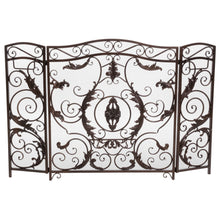 Load image into Gallery viewer, Mariella - Traditional Floral Iron Fireplace Screen With Ornate Design
