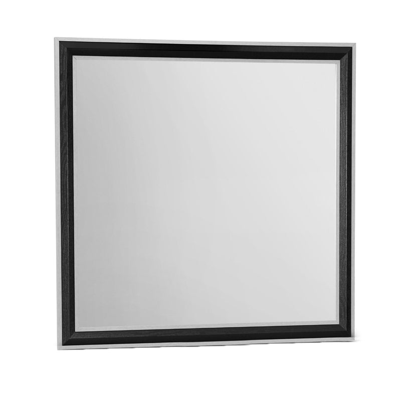 Wood Dresser Mount Framed Mirror - Black / Gray