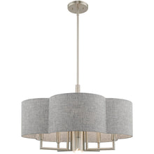 Load image into Gallery viewer, 18'' Six-Light Dimmable Chandelier With Shades - Nickel
