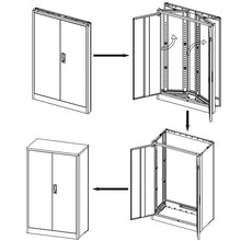 Load image into Gallery viewer, Metal Storage Cabinet With Locking Doors And Adjustable Shelf, Folding Filing Storage Cabinet, Folding Storage Locker Cabinet For Home Office, School, Garage
