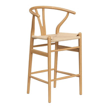 Load image into Gallery viewer, 27" Mid-Century Solid Wood Counter Height Bar Chair - Brown
