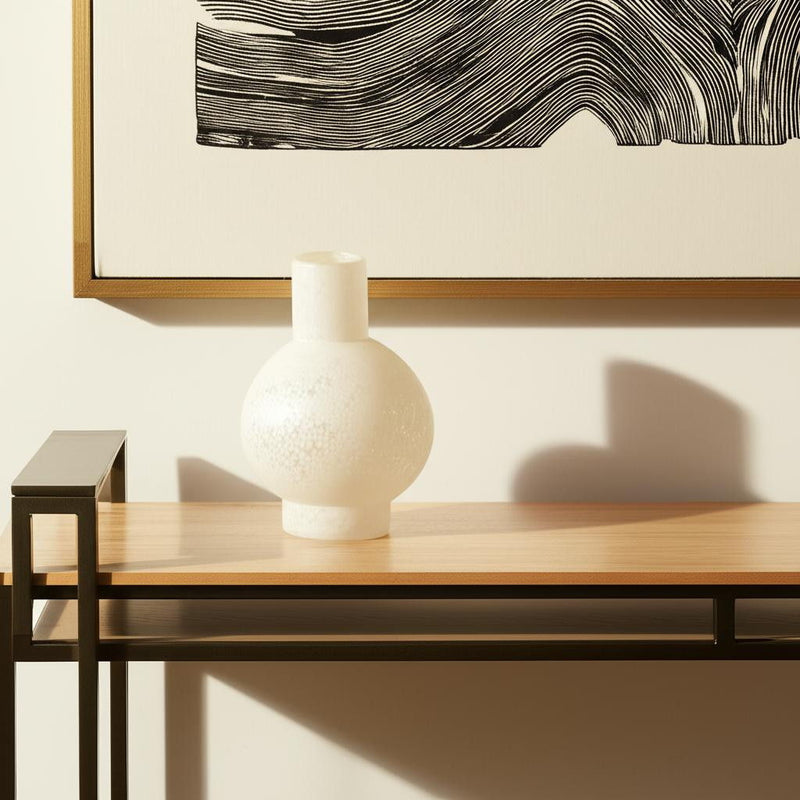 Mottled Handblown Table Vase (608281) - White