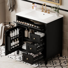 Load image into Gallery viewer, Bathroom Vanity With Sink, 3 Drawers And Adjustable Shelf
