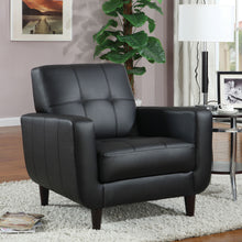 Load image into Gallery viewer, Track Arm Accent Chair With Tufted Upholstery - Black
