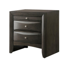 Load image into Gallery viewer, Rectangular Nightstand, Two Drawers With Solid Wood Top - Dark Brown
