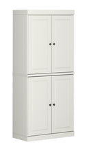 Load image into Gallery viewer, Adjustable Six Tier Library Bookcase With Four Doors (746700) - Off White
