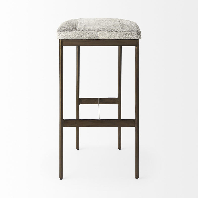 Iron Backless Bar Chair - Gray