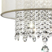 Load image into Gallery viewer, Primo Finish Ceiling Lamp With Crystal Accents And Shade - Silver / White
