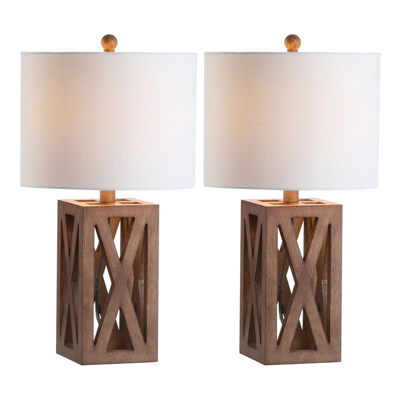 Table Lamps LED With Drum Shades (Set of 2) - Brown