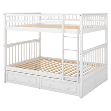 Load image into Gallery viewer, Full over Full Bunk Bed with Drawers, Convertible Beds, White(OLD SKU: SM000241AAK-1)
