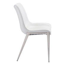 Load image into Gallery viewer, Upholstered Faux Leather Open Back Dining Side Chairs (Set of 2) - White
