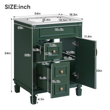 Load image into Gallery viewer, Bathroom Vanity With Sink, Compact Cabinet &amp; 2 Drawers And Adjustable Shelf
