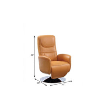 Load image into Gallery viewer, Tufted Genuine Leather Power Swivel Recliner (730552) - Burnt Umber
