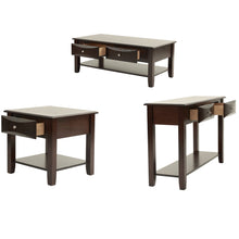 Load image into Gallery viewer, Table Set With Drawers And Open Shelf Storage
