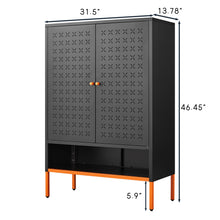 Load image into Gallery viewer, Grid Double Door Shoe Cabinet With Adjustable Compartments And Moisture-Proof Design In Metal
