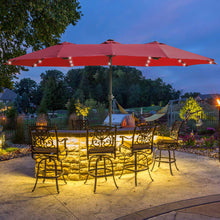Load image into Gallery viewer, Double- Sided Outdoor Market Umbrella With Lights And Base

