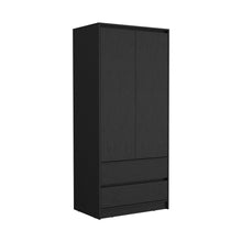 Load image into Gallery viewer, 71" Transitional Wood Two Door Two Drawer Combo Dresser - Black
