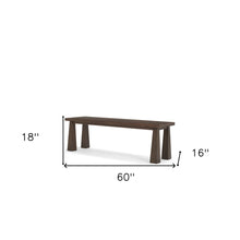 Load image into Gallery viewer, 60" Dark Brown Solid Wood Bench
