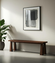 Load image into Gallery viewer, 60" Dark Brown Solid Wood Bench
