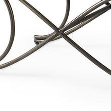 Load image into Gallery viewer, 55" Dark Gray and Nickel Chenille and Metal Upholstered Bench
