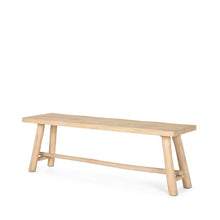 Load image into Gallery viewer, 56" Natural Distressed Solid Wood Live Edge Bench
