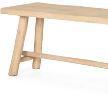 Load image into Gallery viewer, 56" Natural Distressed Solid Wood Live Edge Bench

