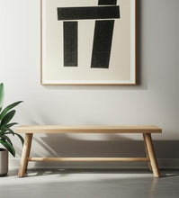 Load image into Gallery viewer, 56" Natural Distressed Solid Wood Live Edge Bench

