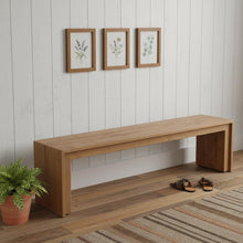 Load image into Gallery viewer, 69" Natural and Brown Wood Distressed Reclaimed Wood Bench

