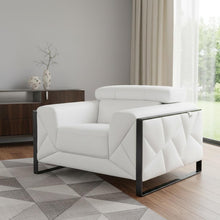 Load image into Gallery viewer, Mod Winter Leather And Chrome Deco Accent Chair - White

