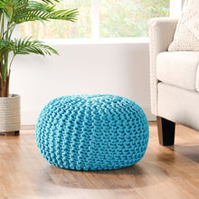 Load image into Gallery viewer, Moro - Knitted Cotton Round Pouf With Pumpkin Shape
