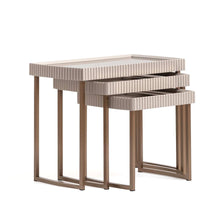 Load image into Gallery viewer, Lisbon - Nesting Tables (Set of 3) - Silken Cream / Bronze

