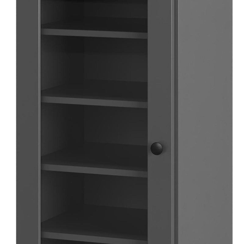 Ten Pair Solid Woodshoe Storage Cabinet (752247) - Gray
