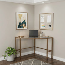 Load image into Gallery viewer, Corner Writing Desk - Clear / Gold
