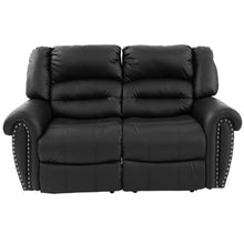 Load image into Gallery viewer, Plush Relax Power Reclining Loveseat 2 Seat Couch With USB Charging Armrest Cushion Living Room Furniture - Black

