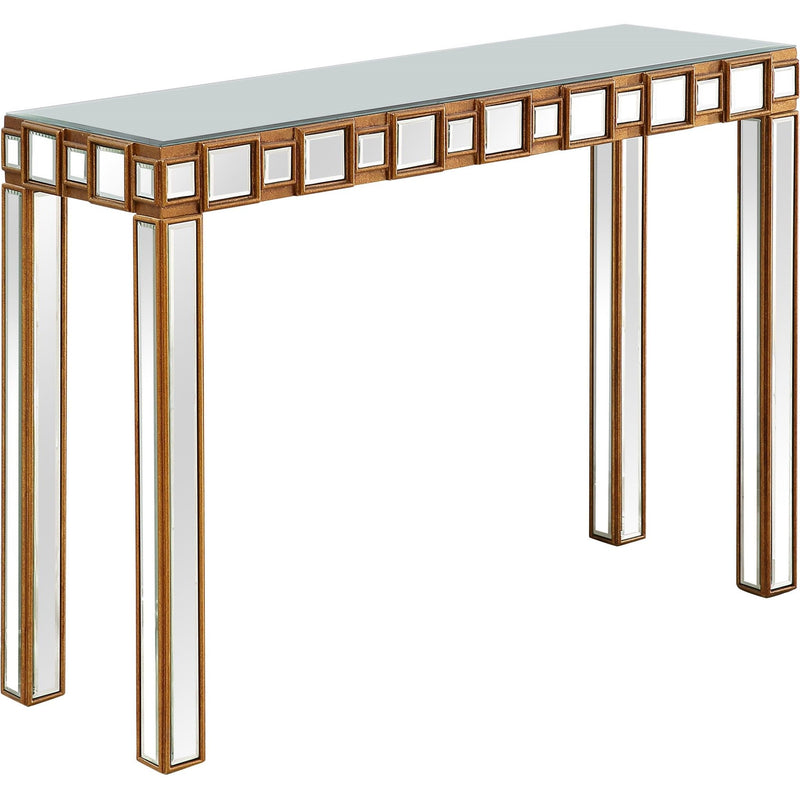43" Mirrored Glass Console Table - Gold