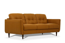 Load image into Gallery viewer, Leather Sofa With Black Legs - Orange
