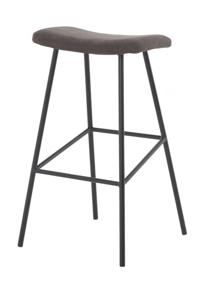 Steel Backless Bar Height Bar Chair - Gray And Black