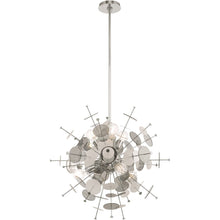 Load image into Gallery viewer, 32" Six Light Dimmable Chandelier With Shades - Silver
