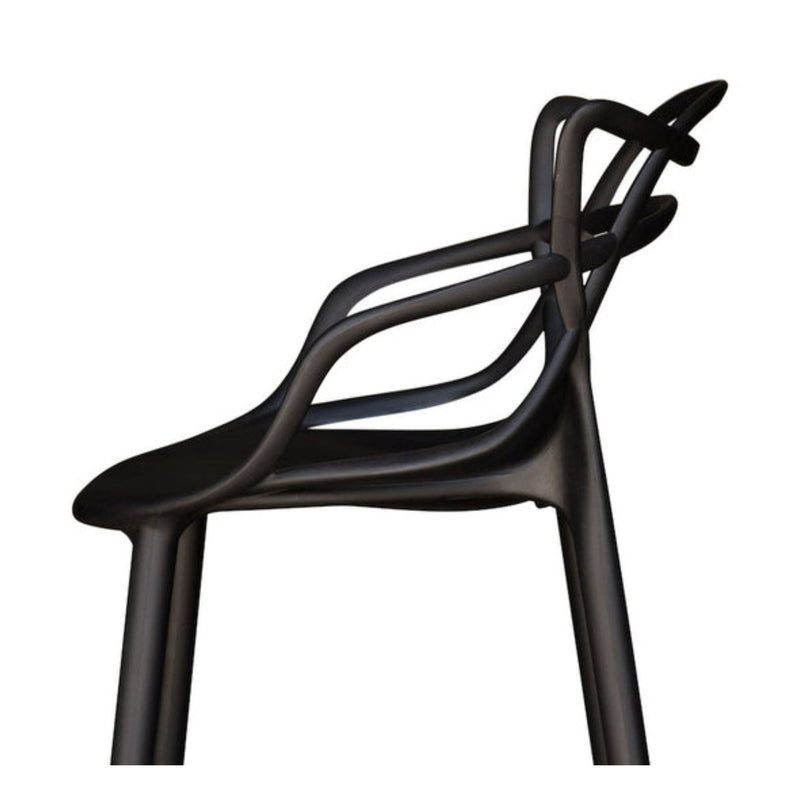 Abstract Mod Low Back Bar Height Chair With Footrest 43" - Black