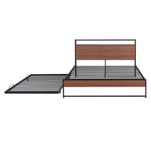 Load image into Gallery viewer, Platform Bed Frame With Trundle, USB Ports And Slat Support, No Box Spring Needed
