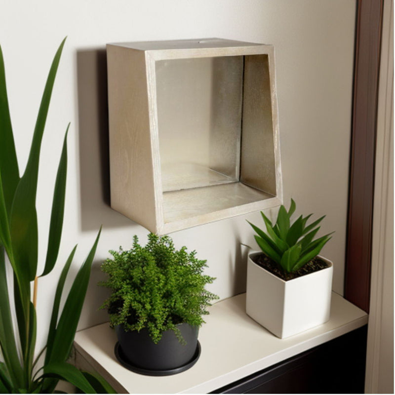 14" Box Framed Accent Mirror - Champagne