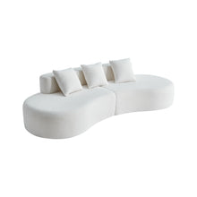 Load image into Gallery viewer, Curved Boneless Couch, Half Moon Sofa, 5 Seat Couch With High Density Foam Filled For Living Room - White
