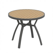 Load image into Gallery viewer, Outdoor Round Patio Table With Slatted Top - Gray

