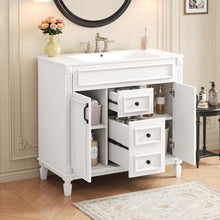 Load image into Gallery viewer, Bathroom Vanity With Top Sink, Basin On Cabinet With 2 Soft Closing Doors And 2 Drawers
