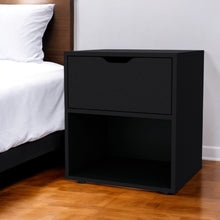 Load image into Gallery viewer, 20" Wood One Drawer Nightstand - Black
