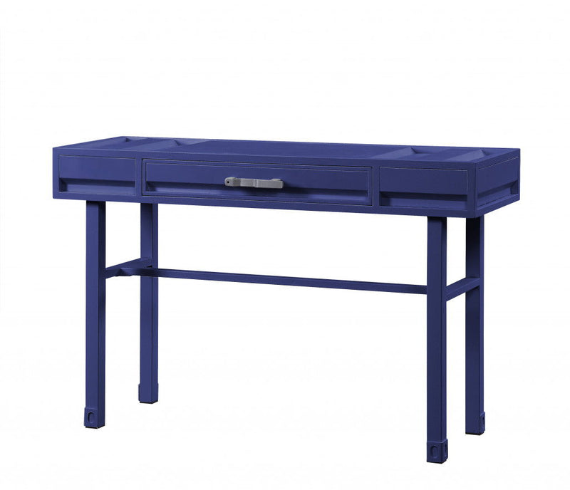 47" Iron And Wood Vanity Table - Blue