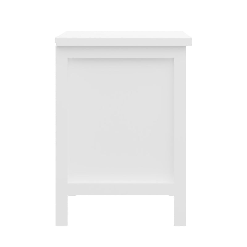 Two Drawer Nightstand With Solid Wood Top - White