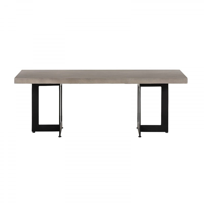 Modern Concrete Steel Coffee Table - Dark Gray And Black