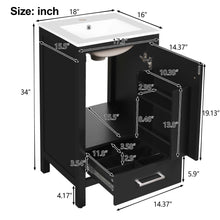 Load image into Gallery viewer, Bathroom Vanity With Ceramic Sink, Soft Close Drawers, Door Organizer, Divider Drawer, Adjustable Foot Pads
